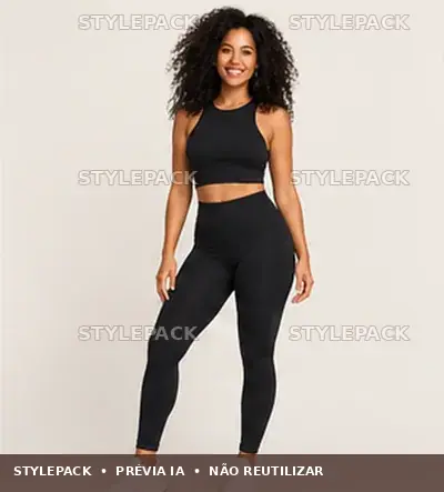 Modelo feminina fictícia criada por IA para catálogo de roupas