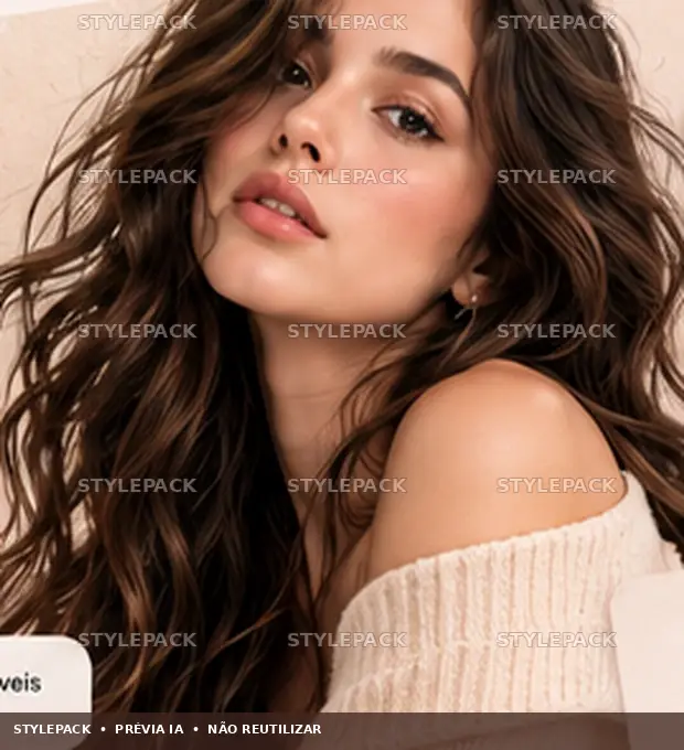 Modelo feminina fictícia gerada por IA, visual realista para divulgação de roupas