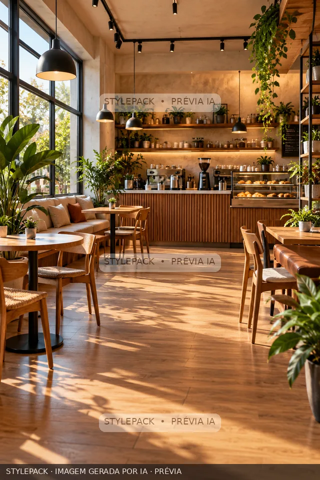 Ambiente de café criado por IA