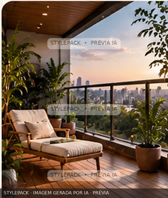 Cenário criado com IA: Varanda relax